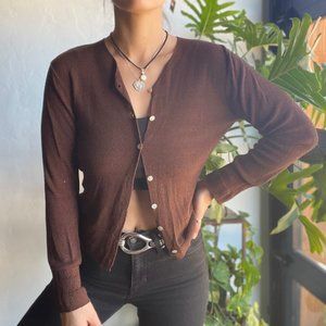 🏷 Sold | Boxy Brown Knit Cardigan